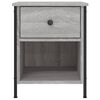 vidaXL Bedside Cabinet Set of 2 Grey Sonoma Engineered wood, iron