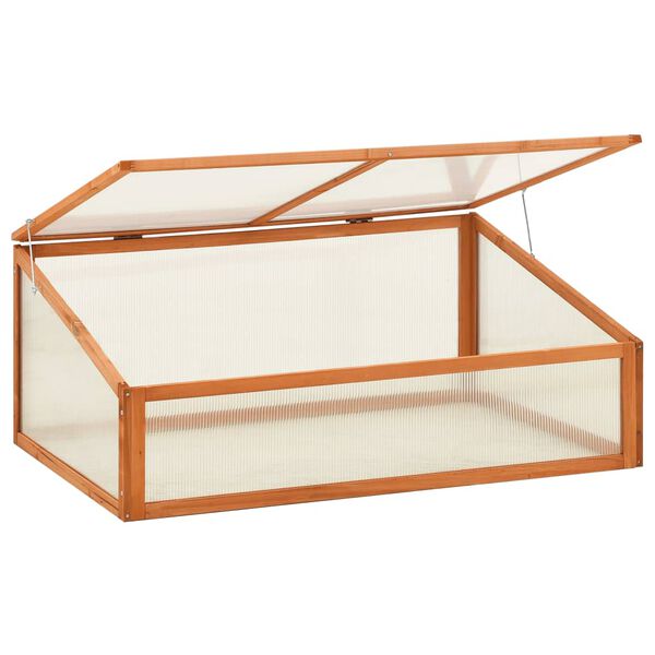 vidaXL Greenhouse Orange Solid firwood with PC board Medium