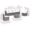 vidaXL Garden Sofa Set Black and Brown PE Rattan Medium Modular