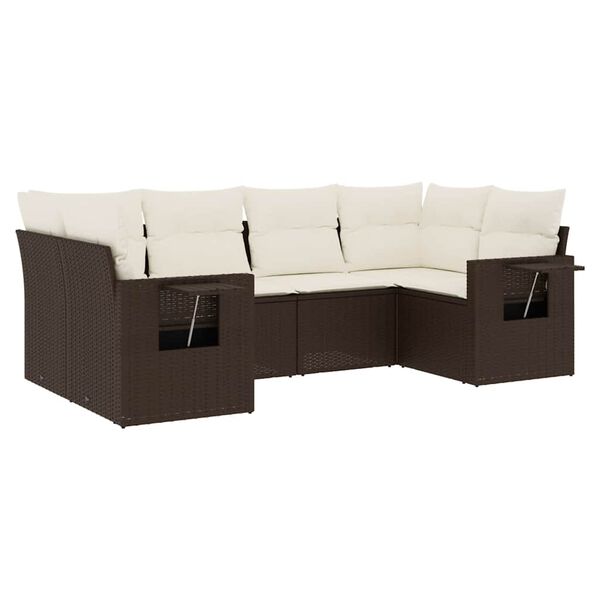vidaXL Garden Sofa Set Brown and Cream White