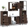 vidaXL Bathroom Furniture Set Brown Oak Engineered Wood, Metal Large