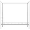 vidaXL Bed Frame White Powder-coated metal Single Tough Bed Frame