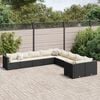 vidaXL Patio Sofa Set Set of 10 Black, Cushions - Cream White