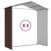 vidaXL Garden Shed Brown Galvanized steel Large Garden Shed