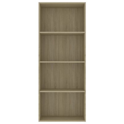 vidaXL 4-Tier Book Cabinet Sonoma Oak 23.6"x11.8"x59.6" Engineered Wood