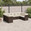 vidaXL Garden Sofa Set Brown and Cream White