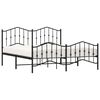 vidaXL Bed Frame Black Powder-Coated Steel 63x79 in Bed Frame