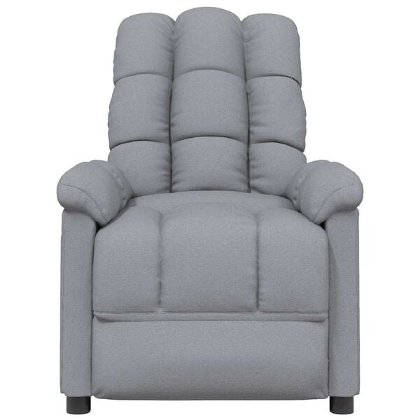 vidaXL Massage Chair Light Grey Fabric (100% polyester), Wood, Metal