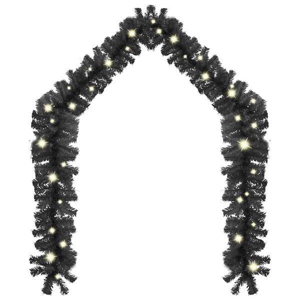 vidaXL Garland Black PVC Extra Long Artificial Christmas Garland Other