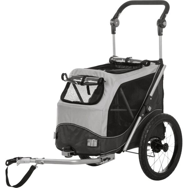 TRIXIE Dog Trailer Grey and Black Steel and Polyester Medium Collapsible