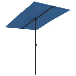 vidaXL Garden Parasol Azure Blue Aluminium, Polyester 6.6 x 4.9 feet