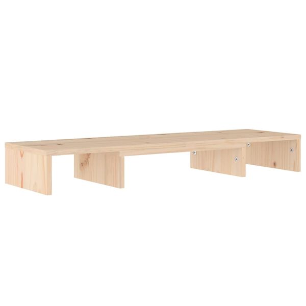 vidaXL Monitor Stand Natural Pine Solid Pine Wood Medium