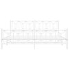 vidaXL Bed Frame White Steel Double Bed Frame Rectangular Modern