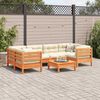 vidaXL Garden Sofa Set Wax Brown Solid Pine Wood, Oxford Fabric Large