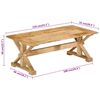 vidaXL Coffee Table Natural Mango Wood Solid Mango Wood Medium