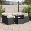 vidaXL Garden Sofa Set Black PE rattan 7 Piece Modular Garden Sofa Set