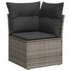vidaXL Garden Sofa Set Grey PE rattan Large Adjustable Feet