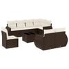 vidaXL Garden Sofa Set Brown, Cream White