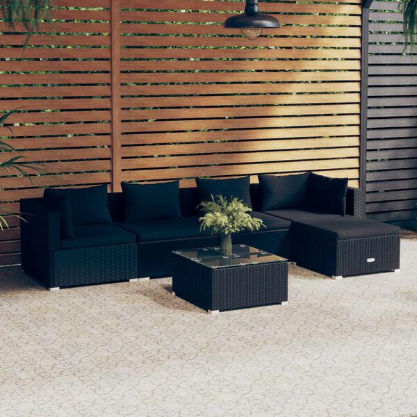 vidaXL Garden Lounge Set Black