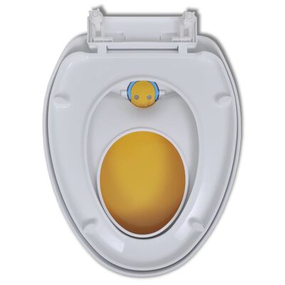 vidaXL White & Yellow Soft-close Toilet Seat Adults/Children