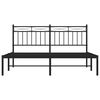vidaXL Bed Frame Black Powder-Coated Steel Double Bed Bed Frame
