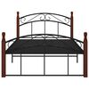vidaXL Bed Frame Black and natural Powder-coated metal, solid oak wood