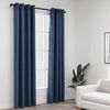 vidaXL Linen-Look Blackout Curtains with Grommets 2 pcs Blue 140x96.5 "
