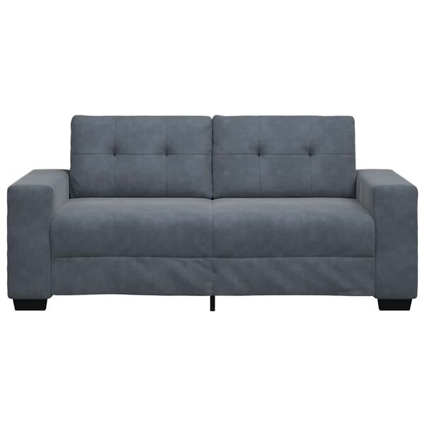 vidaXL Loveseat Sofa Dark Grey Velvet 2-Seater Stylish Design