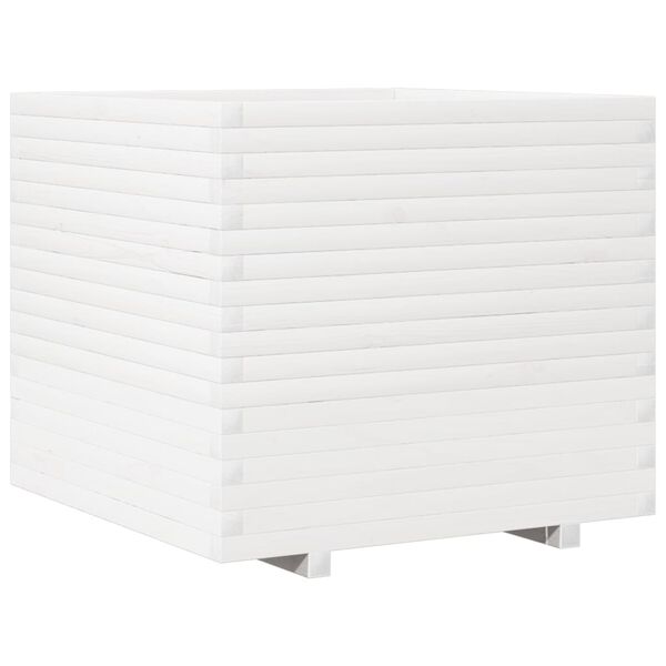 vidaXL Garden Planter White Solid Pine Wood 31.5 x 31.5 x 28.3 in