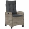 vidaXL Reclining Garden Chair Set of 2 Grey PE rattan Standard