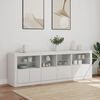 vidaXL Sideboard White Engineered wood, glass Large Sideboard