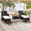 vidaXL Garden Dining Set Black, Cream White