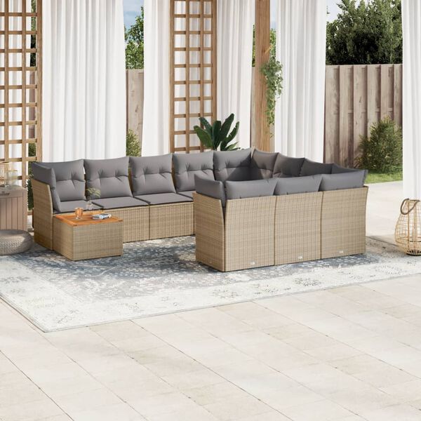 vidaXL Garden Sofa Set Mix Beige