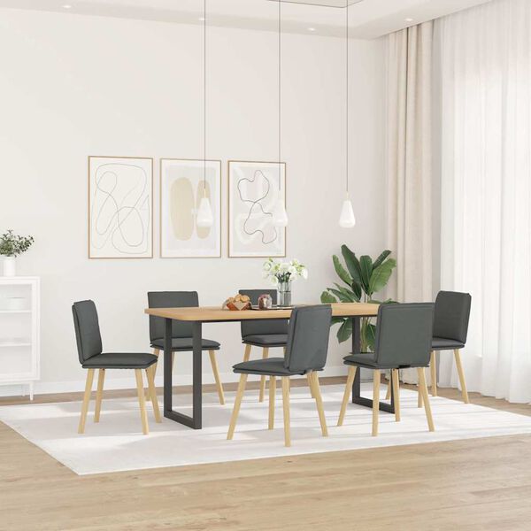 vidaXL Dining Chair Set of 6 Dark Gray