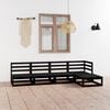 vidaXL Garden Lounge Set Black Solid Pine Wood Medium Modular