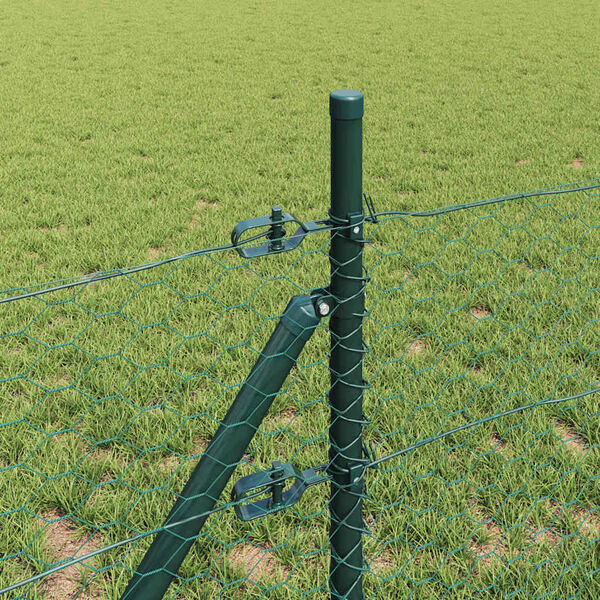 vidaXL Fence Post Green 82.02 x 1.64 ft (1.42 in mesh) Steel