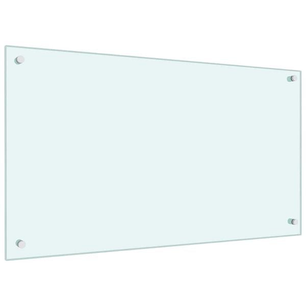 vidaXL Kitchen Backsplash 2 pcs White 35.43 x 19.69 in Tempered Glass