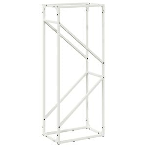 vidaXL Firewood Rack White 15.7x9.8x39.4" Cold-rolled steel