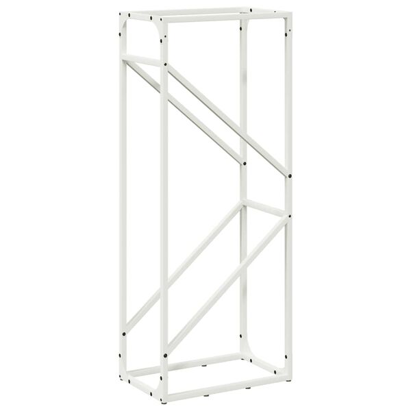 vidaXL Firewood Rack White 15.7x9.8x39.4" Cold-rolled steel
