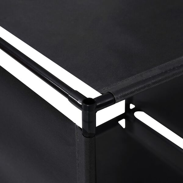 vidaXL Display Staircase Black Steel and fabric Large Storage