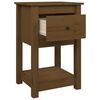 vidaXL Bedside Cabinet Set of 2 Honey brown Solid pine wood Standard