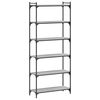 vidaXL Bookcase Grey Sonoma Engineered wood, metal 6-Tier Bookcase