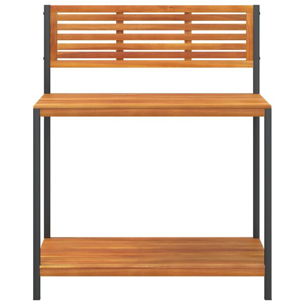 vidaXL Work Table Natural Wood and Black