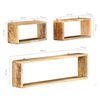 vidaXL Wall Cube Shelf Brown Solid mango wood Set of 3 Wall Cube Shelf