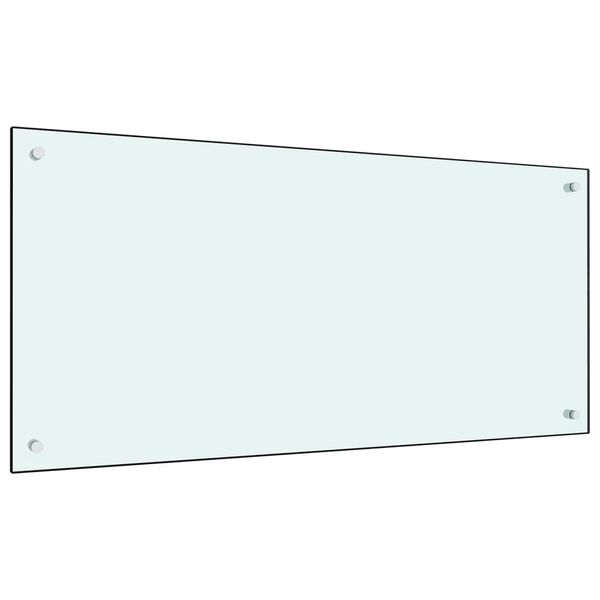 vidaXL Kitchen Backsplash White 39.4"x19.7" Tempered Glass