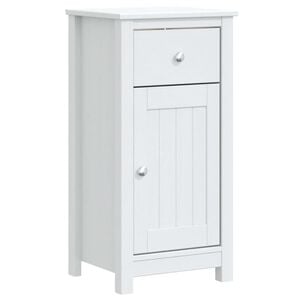 vidaXL Bathroom Cabinet White Solid pine wood, engineered wood, metal