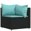 vidaXL Patio Lounge Set Black, Water blue