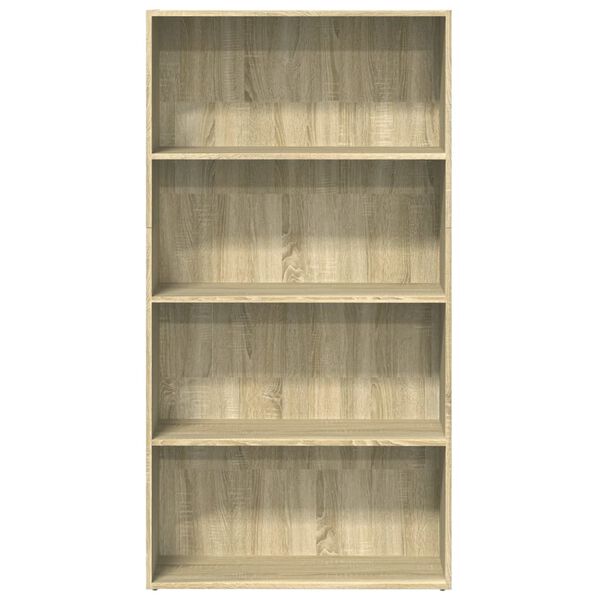vidaXL Bookcase Sonoma oak Engineered wood 31.5x11.8x59.8 in Bookcase