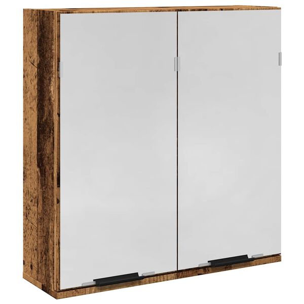 vidaXL Mirror Cabinet Old Wood Engineered Wood, Glass Medium Modern