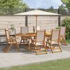 vidaXL Garden Dining Set Wooden brown, Cream Solid Acacia wood, Textilene